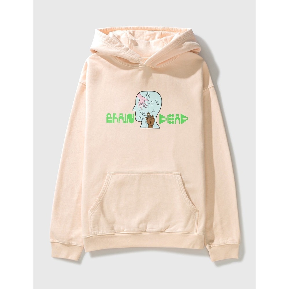 Brain Dead‎  Handheld Graphic Hoodie Cream Size M Streetwear Reasonable Doubt